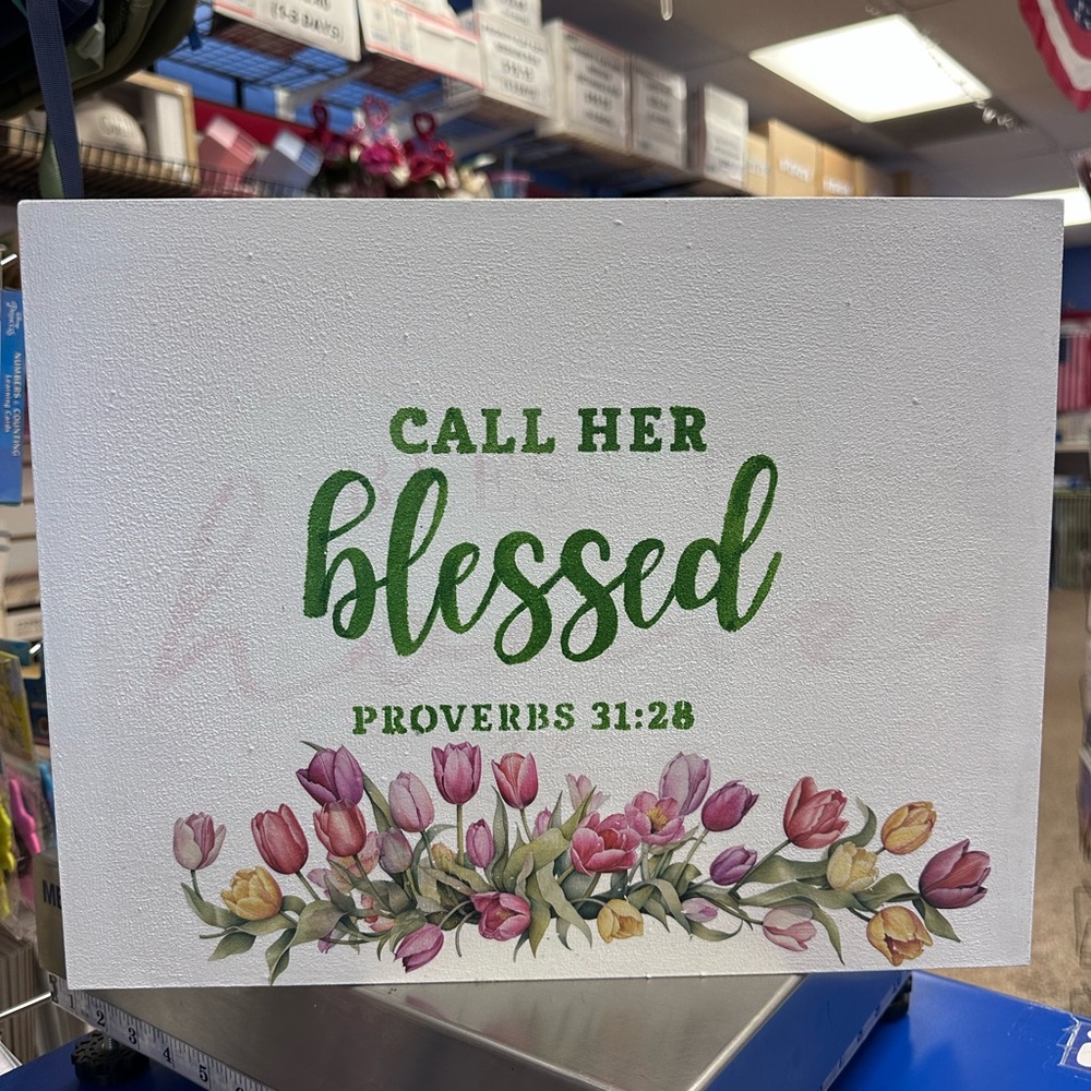 Floral Canvas Art with Inspirational Quote